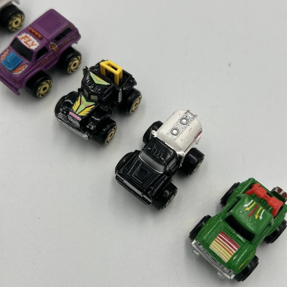 Lot Of 13 Road Champs Micro Machines 1987 Monster Trucks Cars Vintage Gold Tires